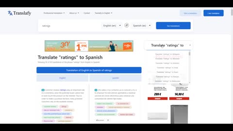 Translafy - Information about this translation search engine