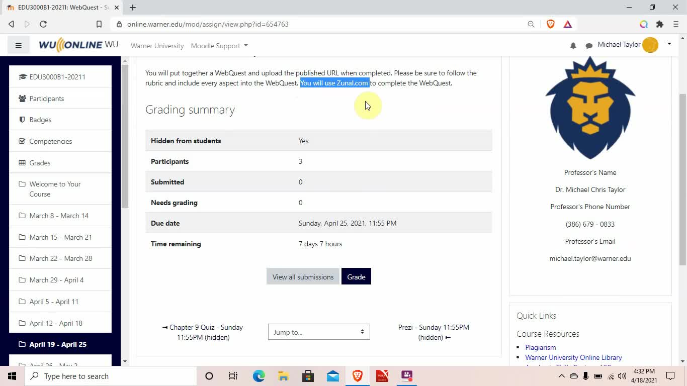 EDU3000 Week 7 Overview