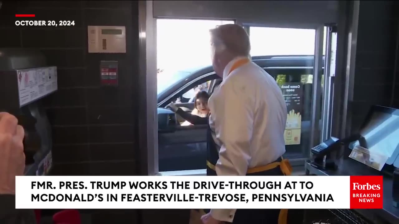 Trump Serves Customers At McDonald's Drive-Through In Pennsylvania