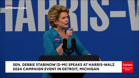 Debbie Stabenow Outlines What's At Stake For Voters During Harris-Walz Michigan Rally