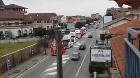 Italian Truck drivers start. Tomorrow they plan to bring the country to a standstill. 26/09/21