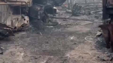 Russian Soldier Filming Aftermath of 6 Heavy Transports Hit Overnight