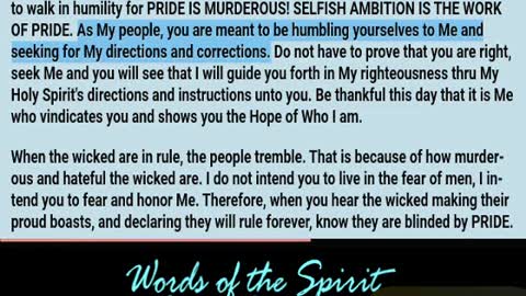 Words of the Spirit. July 18 2022