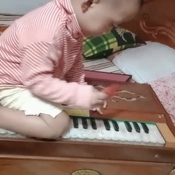 My Cute Baby Try to playing piano at home #short