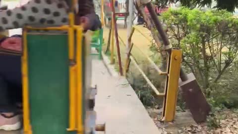 Small funny rail in fun park