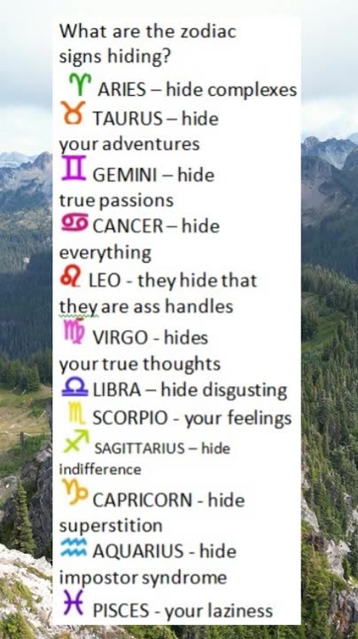 What are the zodiac signs hiding.