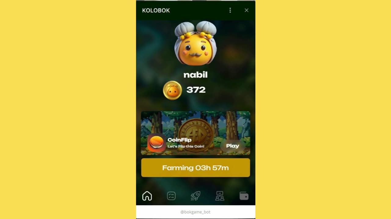 new mining mini app bot telegram kolobok