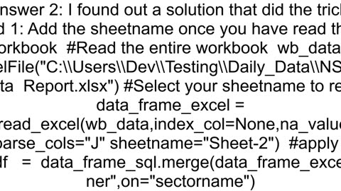 How to convert a worksheet to a Data frame in Pandas