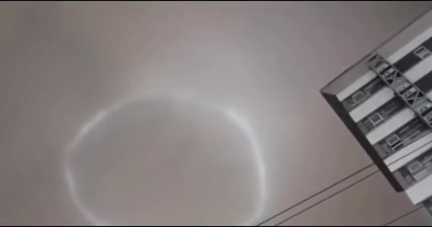 Beijing light circle appear on the sky