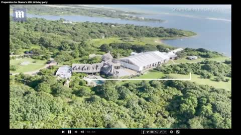 Flyover footage of Obama's super-spreader event in Martha's Vineyard