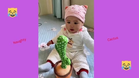 Speaking cactus entertaining baby