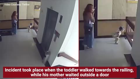 On cam: Mom saves toddler from falling off building stairwell