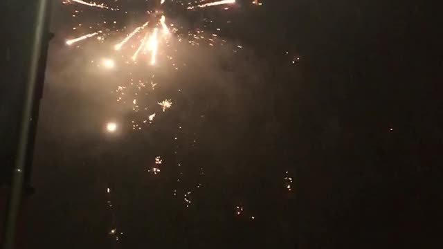 Fireworks display in the night sky