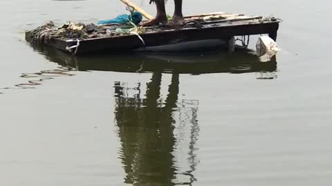 man fishing in the lake