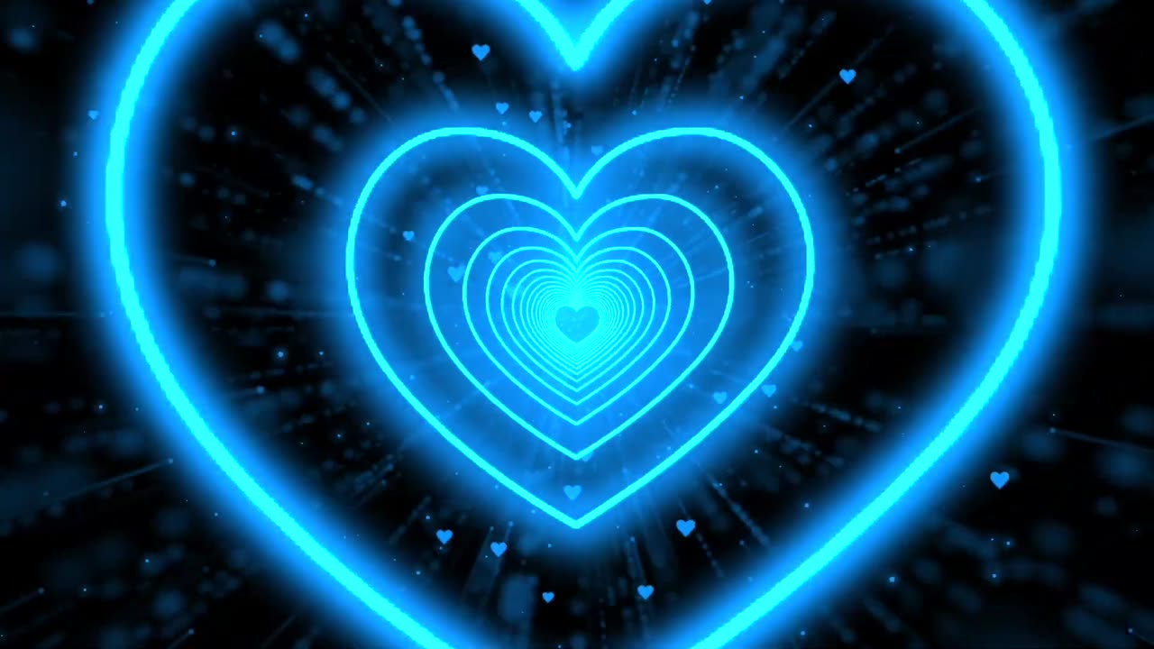 633. Blue Heart Background💙Love Heart Tunnel Background Video Loop Heart Wallpaper Video [4 Hours]