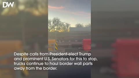 Trucks Continue Hauling Unused Border Wall for Auction