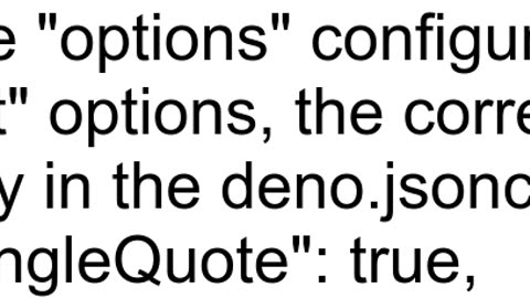 Single quotes configuration with deno fmt