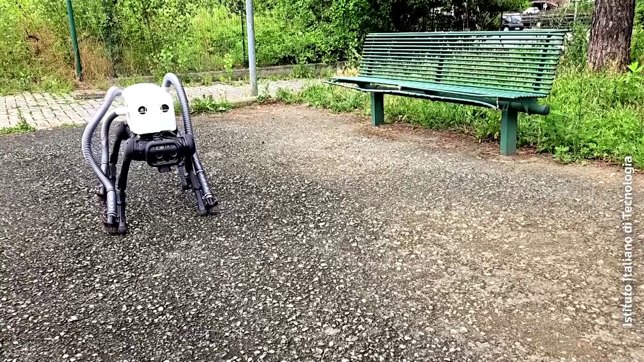 Trash-sucking vacuum cleaner robot dog hits Italian beach