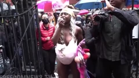 Video: Mentally Ill Democrat Performs Mock Abortion Ritual in Public