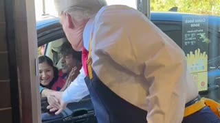 "You're not ordinary" - Donald Trump works at McDonalds on Pennsylvania tour