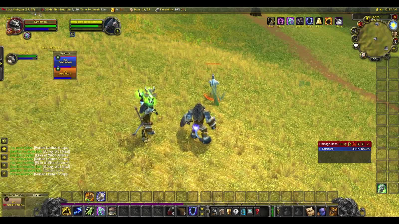 WoW Burning Crusade Shaman and Druid (wife) strolling about with cow people