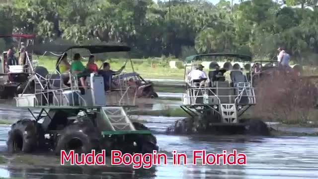 Swamp Buggies 'Mudding' at Okeechobee, FL