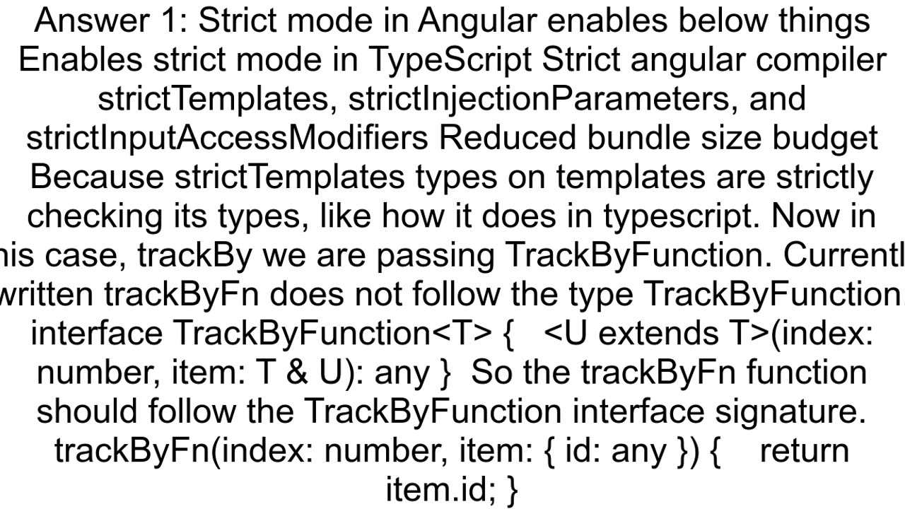 How using Angular 14 trackBy Function with strictmode true