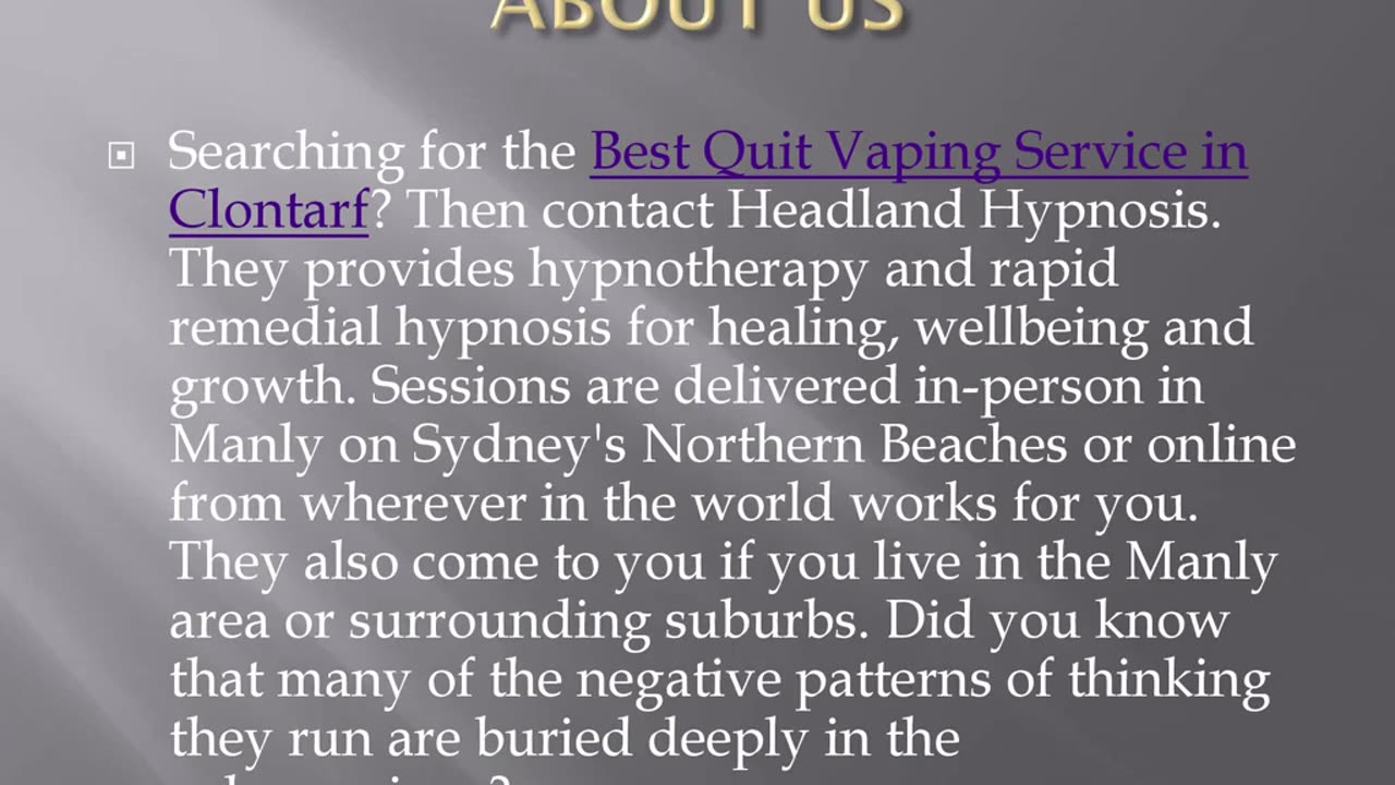 Best Quit Vaping Service in Clontarf