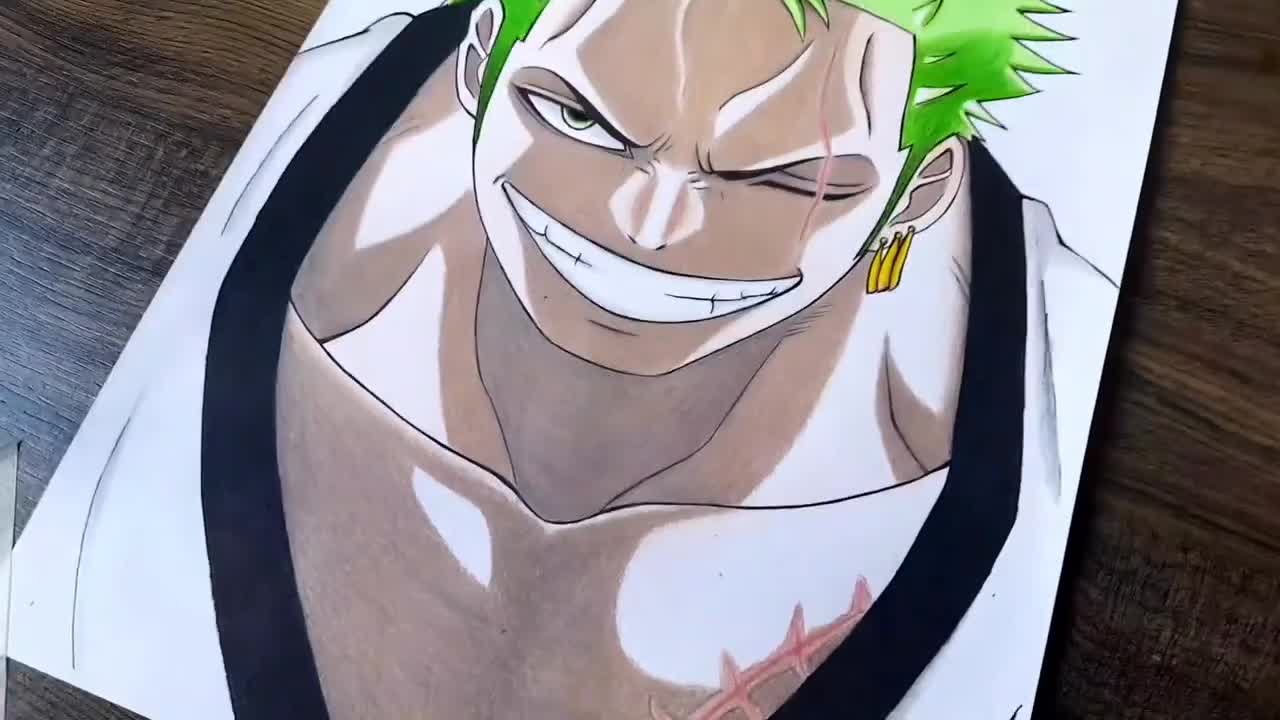 Step by step ZORO one piece #drawing