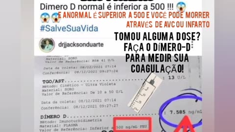 Quem tomou a vacina faça esse exame DÍMERO-D