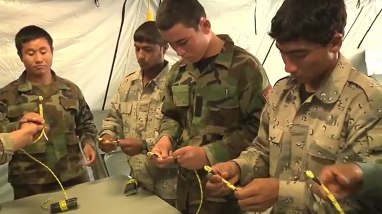 Afghan soldier teaches Explosives Hazard Reduction Course