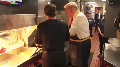 Donald Trump Cooks French Fries At Pennsylvania McDonald's Location