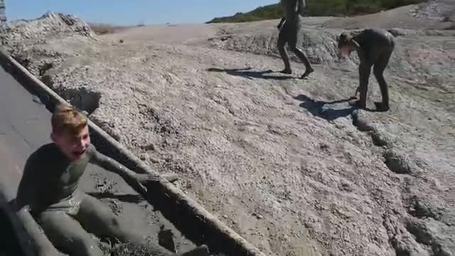 Sliding Down A Mud Volcano, Would You Dare To Do This?