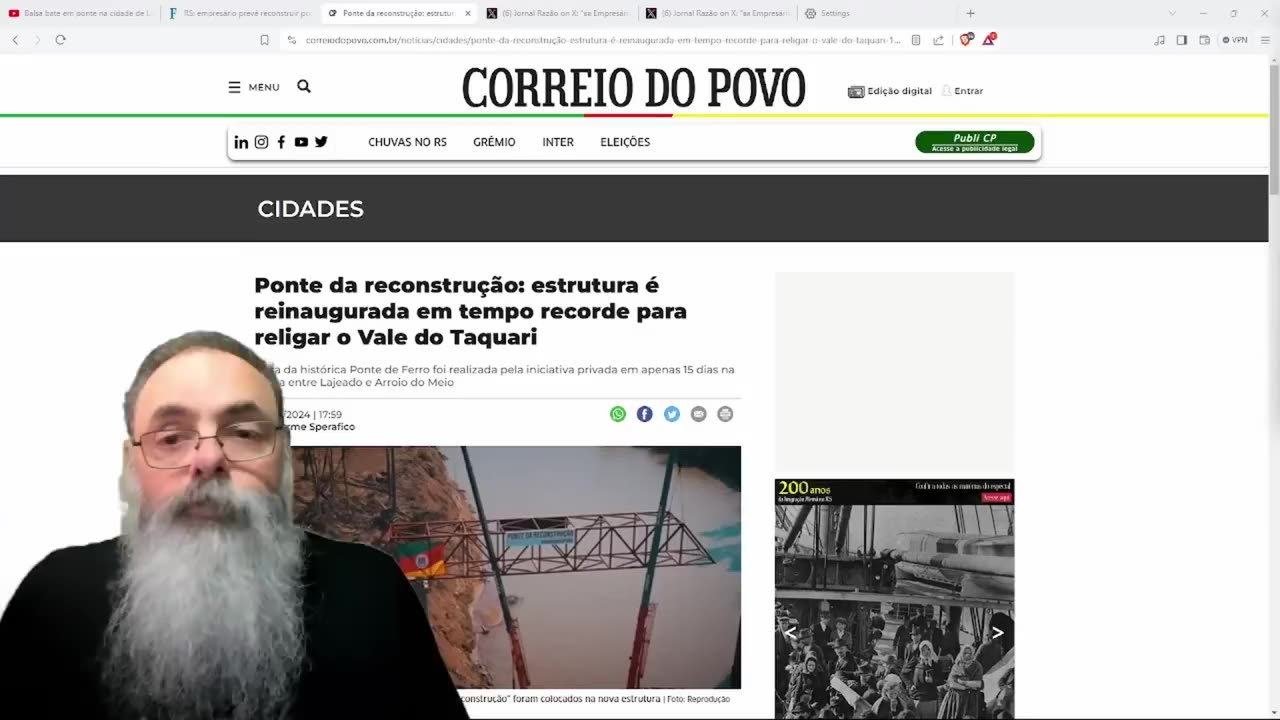 EMPRESÁRIO e COMUNIDADE reconstroem PONTE entre LAJEADO e ARROIO do MEIO no RIO GRANDE do SUL