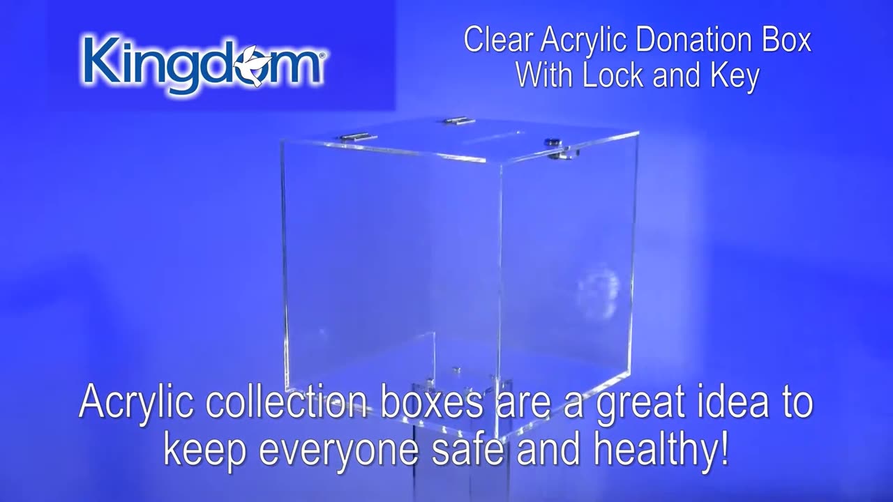 Clear Acrylic Donation Box with Lock and Key - KACCB6C