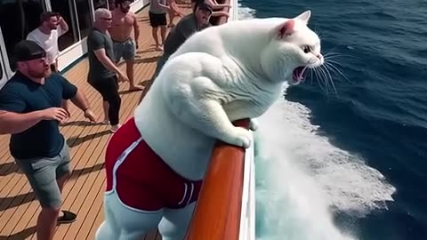 Daddy Fights Shark to Save a Kitten #ai #cat #catlover #story #cutecat #cute#cat #cute