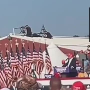 Secret Service snipers taking out the shooter. ASSASSINATION ATTEMPT ON PRESIDENT TRUMP BUTLER, PA