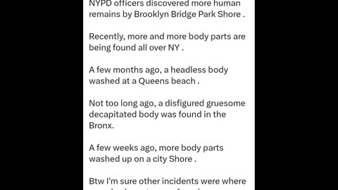 NYC - Body parts being found