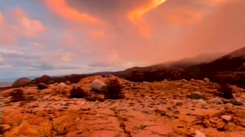 Chinook wave clouds light up the sky in Patagonia