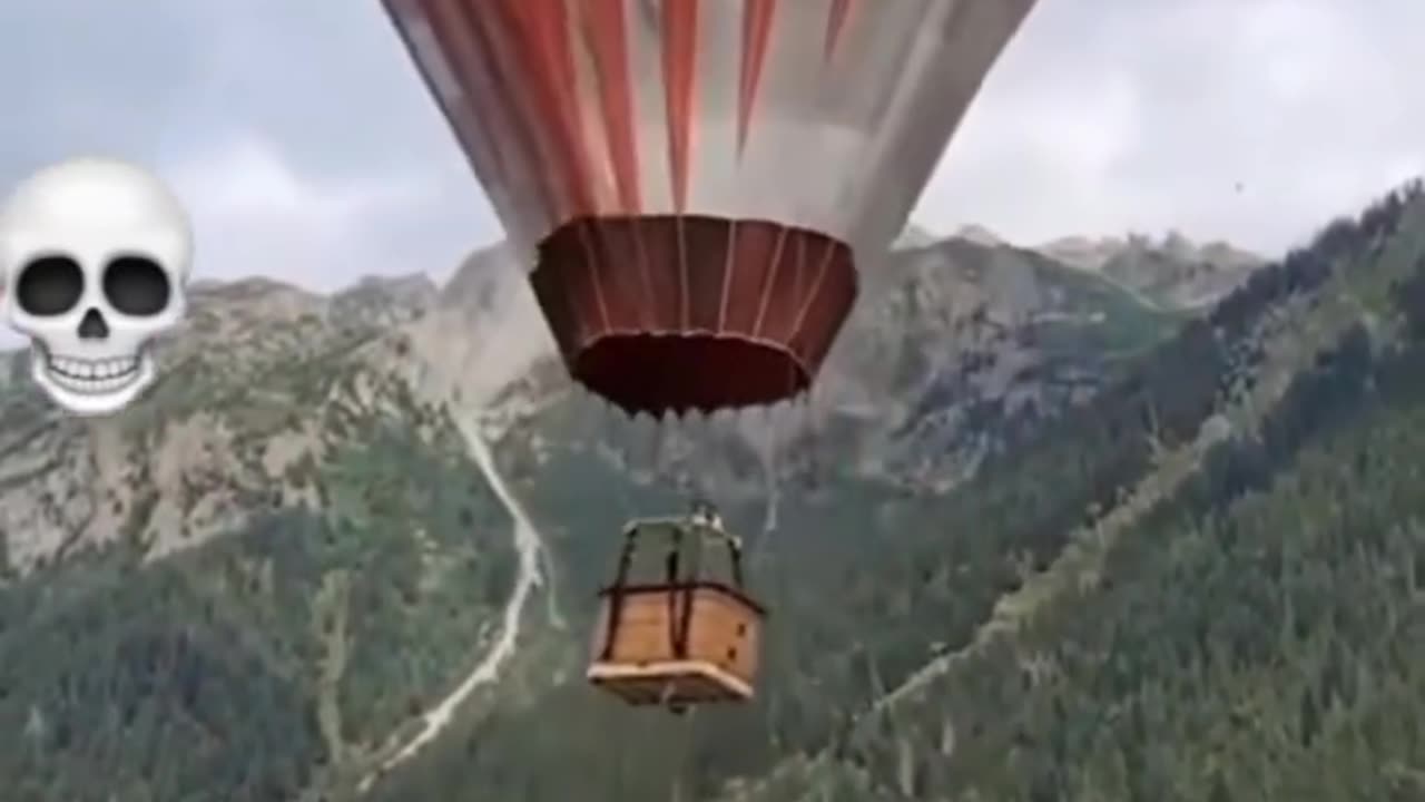 He's lucky the balloon is still tied to something on the ground