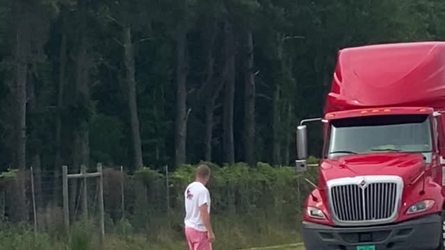 My husband directs traffic around a LARGE GATOR in GEORGIA!