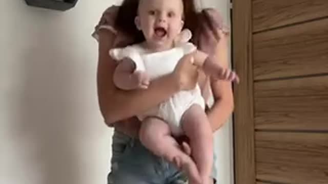 the child is enjoying the fun