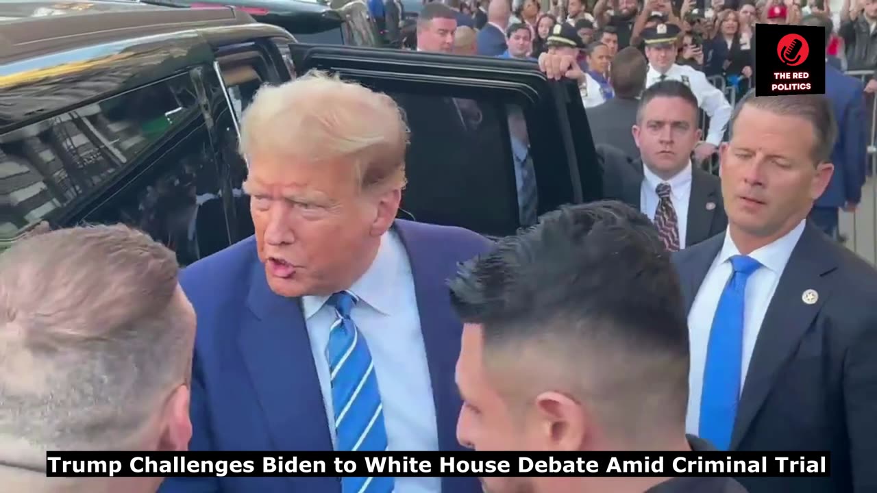 Donald Trump Challenges Biden to White House Debate Amid Criminal Trial in New York.