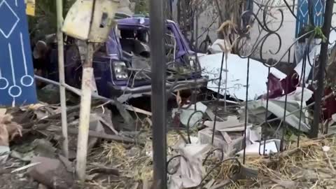 Footage shows devastation caused by Russian missile on train station in Ukrainian town of Chaplyne