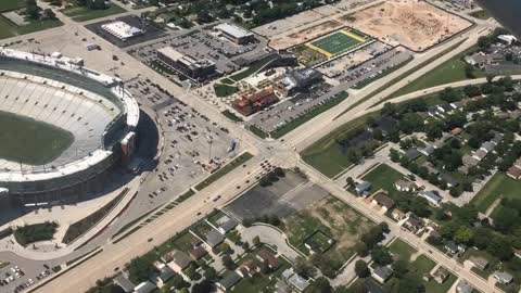 Flight over Lambeau Field, Green Bay WI