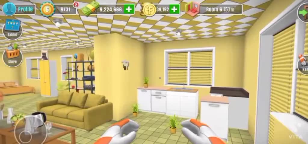 House flipper I make my room full yellow