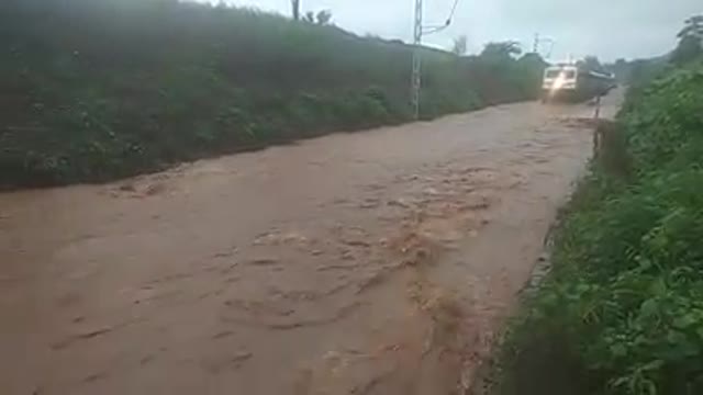 Floods are came into Railway Track