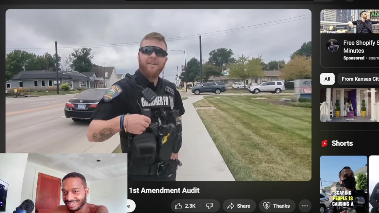 1st Amendment Audit ArtBart REACTS to Auditor Getting MAD respect from COP