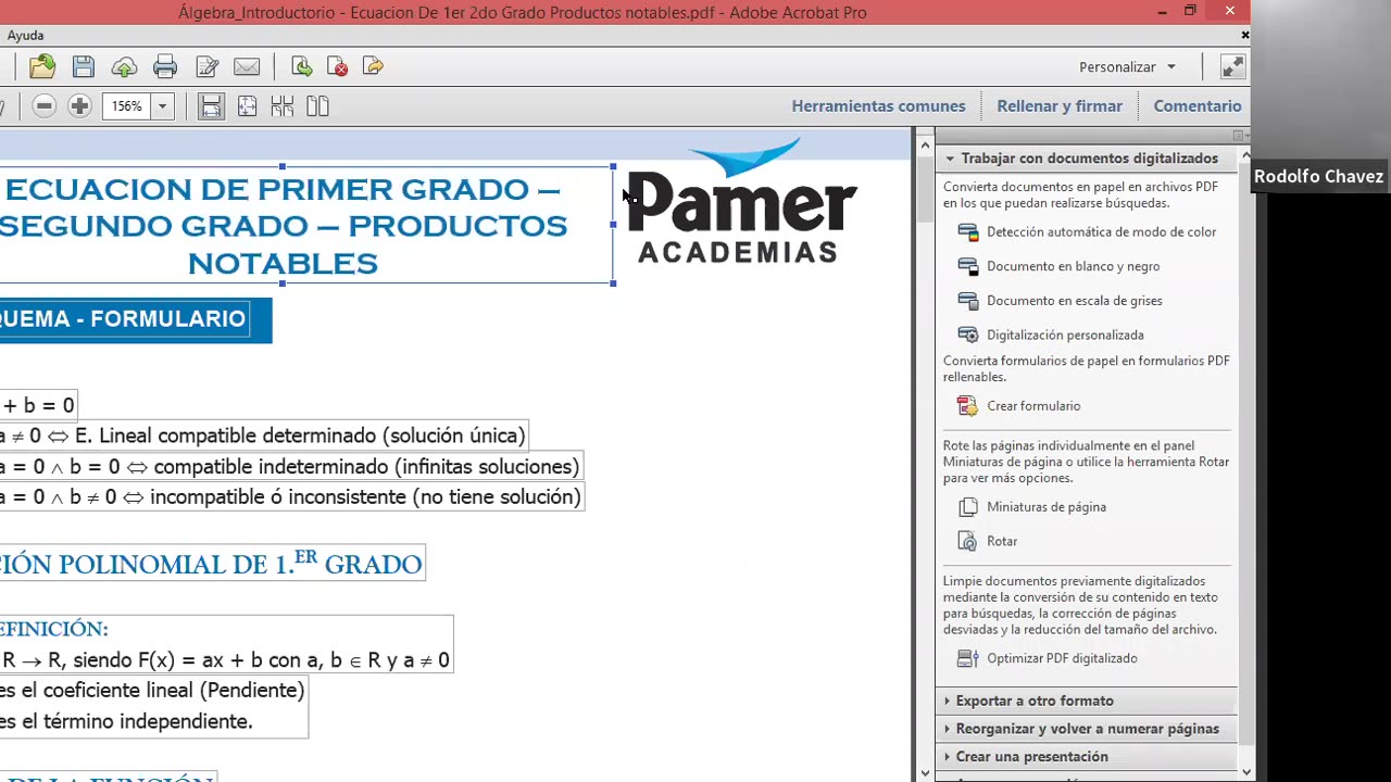 PAMER SEMESTRAL ESCOLAR 2022 | Semana 15 | Álgebra