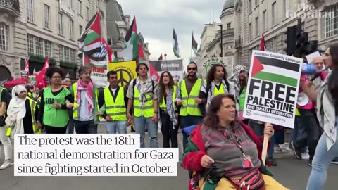 Thousands march through London marking 11th month of Gaza war